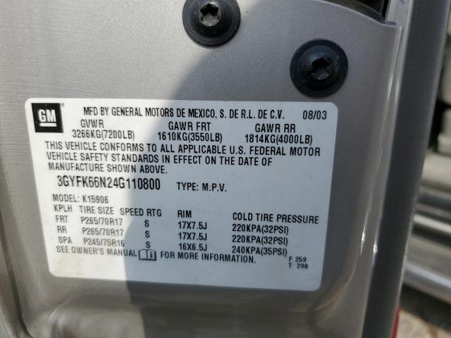 Photo 10 from auction – 2004 CADILLAC ESCALADE E with VIN 3GYFK66N24G110800