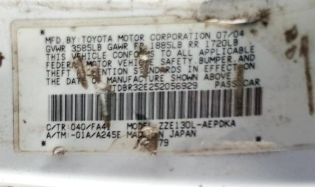 Photo 10 from auction – 2005 TOYOTA COROLLA CE with VIN JTDBR32E252056929