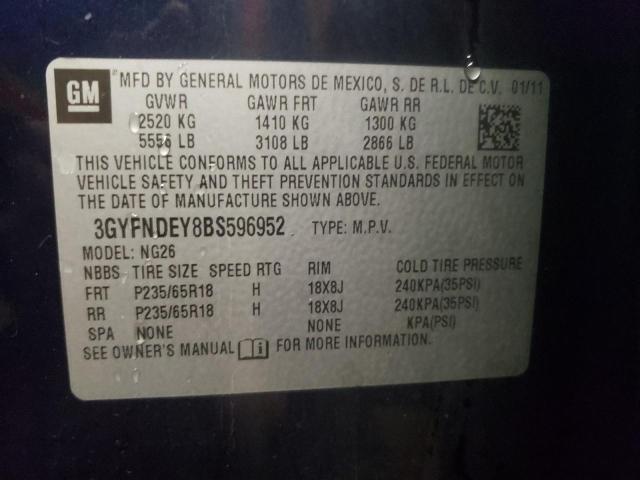 Photo 10 from auction – 2011 CADILLAC SRX LUXURY with VIN 3GYFNDEY8BS596952