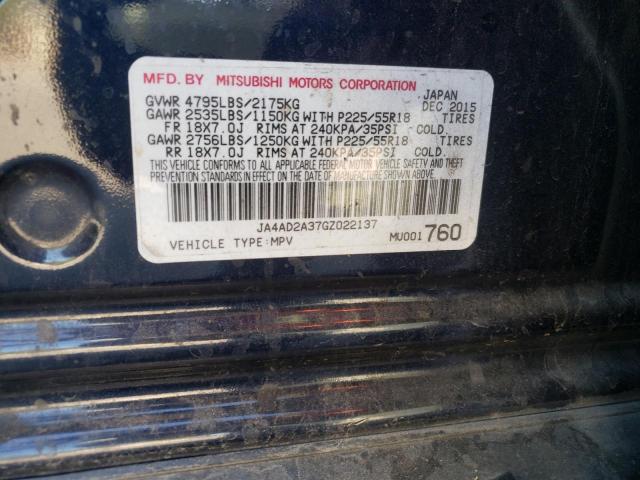 Photo 10 from auction – 2016 MITSUBISHI OUTLANDER with VIN JA4AD2A37GZ022137