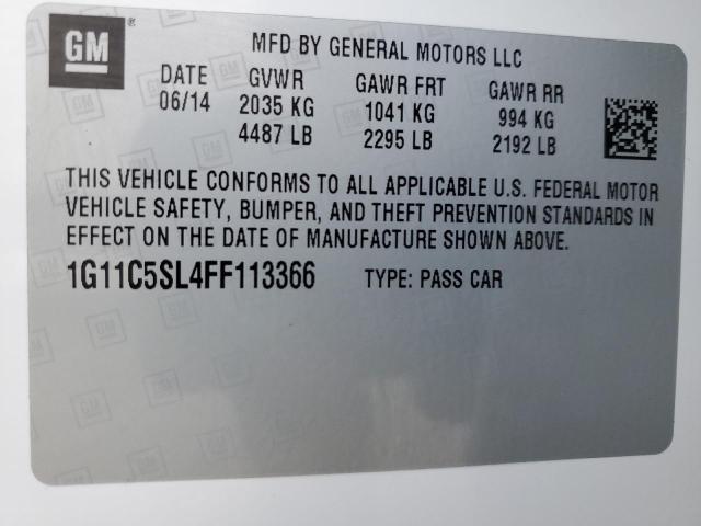 Photo 10 from auction – 2015 CHEVROLET MALIBU 1LT with VIN 1G11C5SL4FF113366