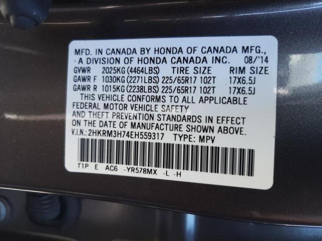Photo 10 from auction – 2014 HONDA CR-V EXL with VIN 2HKRM3H74EH559317