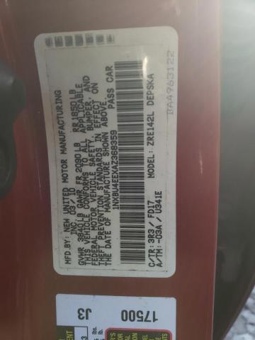 Photo 10 from auction – 2010 TOYOTA COROLLA BA with VIN 1NXBU4EEXAZ368359