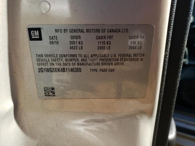Photo 10 from auction – 2011 CHEVROLET IMPALA LT with VIN 2G1WG5EK4B1146365