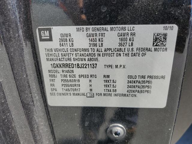Photo 10 from auction – 2011 GMC ACADIA SLT with VIN 1GKKRRED1BJ221137