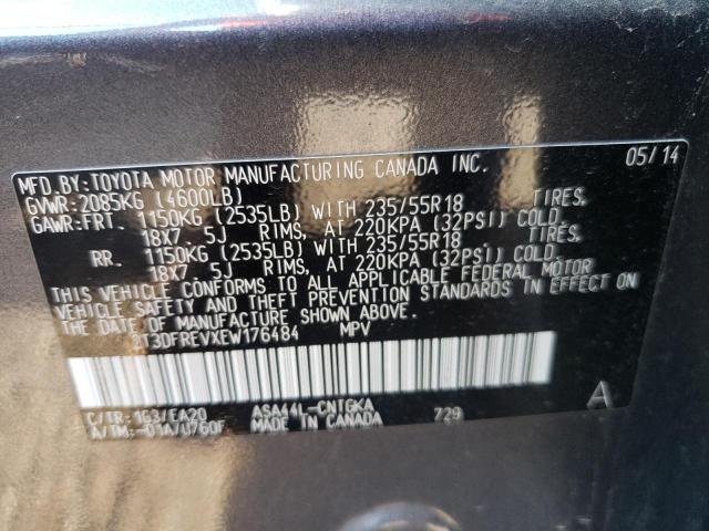 Photo 10 from auction – 2014 TOYOTA RAV4 LIMIT with VIN 2T3DFREVXEW176484