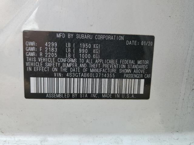 Photo 10 from auction – 2020 SUBARU IMPREZA with VIN 4S3GTAB60L3714355