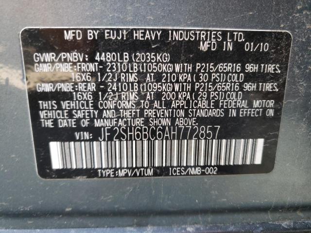 Photo 10 from auction – 2010 SUBARU FORESTER X with VIN JF2SH6BC6AH772857