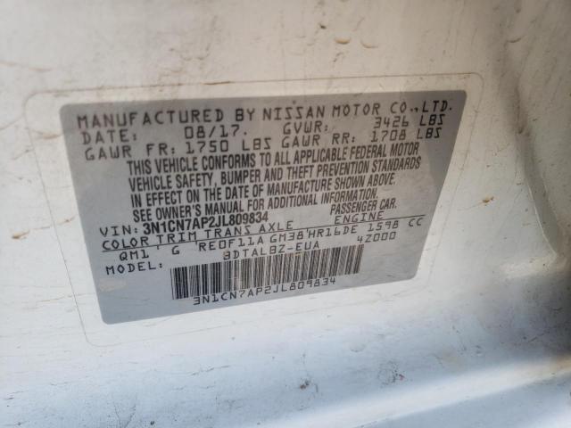 Photo 10 from auction – 2018 NISSAN VERSA with VIN 3N1CN7AP2JL809834