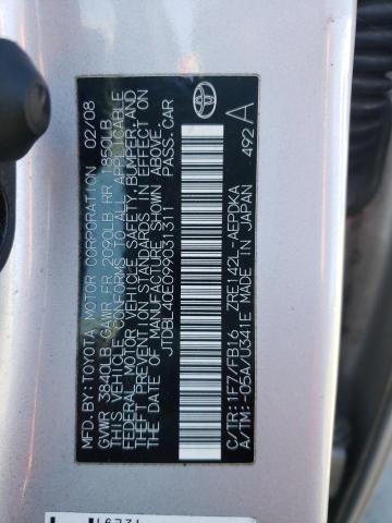 Photo 10 from auction – 2009 TOYOTA COROLLA BA with VIN JTDBL40E099031311