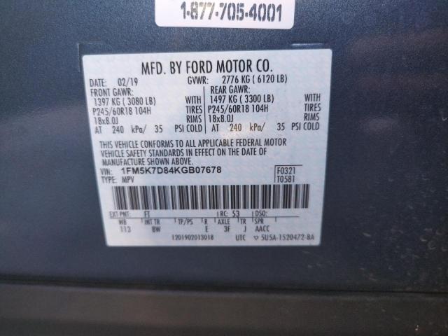 Photo 10 from auction – 2019 FORD EXPLORER X with VIN 1FM5K7D84KGB07678