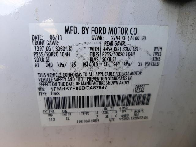 صورة رقم 10 من المزاد - 2011 FORD EXPLORER L مع VIN 1FMHK7F86BGA87847