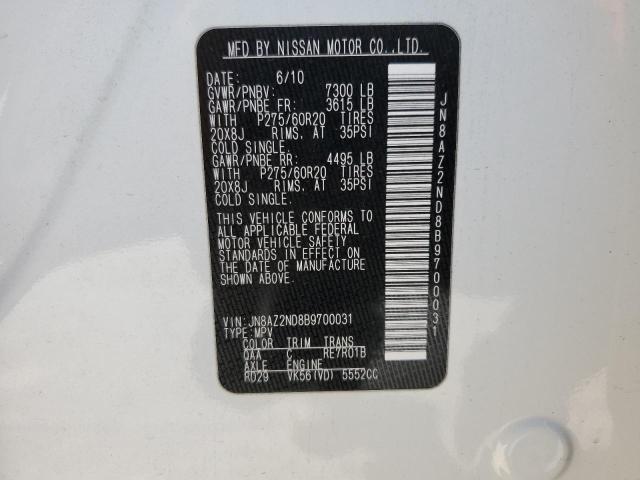 Photo 10 from auction – 2011 INFINITI QX56 with VIN JN8AZ2ND8B9700031