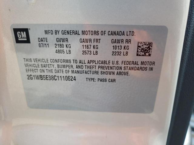 Photo 10 from auction – 2012 CHEVROLET IMPALA LT with VIN 2G1WB5E38C1110624