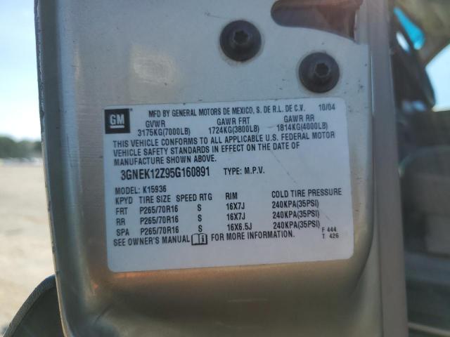 Photo 10 from auction – 2005 CHEVROLET AVALANCHE with VIN 3GNEK12Z95G160891