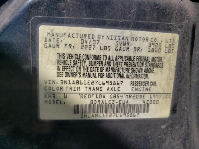 Photo 10 from auction – 2007 NISSAN SENTRA 2.0 with VIN 3N1AB61E27L695867
