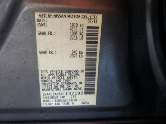 Photo 10 from auction – 2015 NISSAN ALTIMA 2.5 with VIN 1N4AL3AP8FC137192