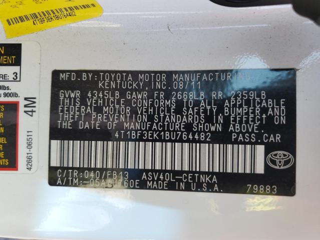 Photo 10 from auction – 2011 TOYOTA CAMRY BASE with VIN 4T1BF3EK1BU764482