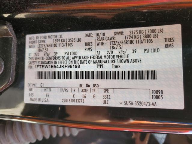 Photo 10 from auction – 2018 FORD F150 SUPER with VIN 1FTEW1E54JKF96198