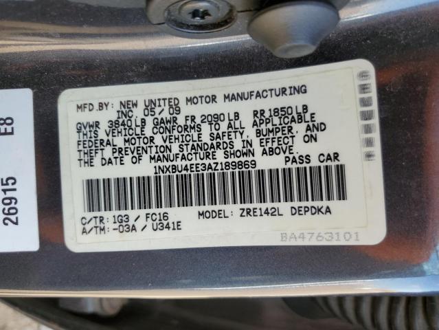 Photo 10 from auction – 2010 TOYOTA COROLLA BA with VIN 1NXBU4EE3AZ189869