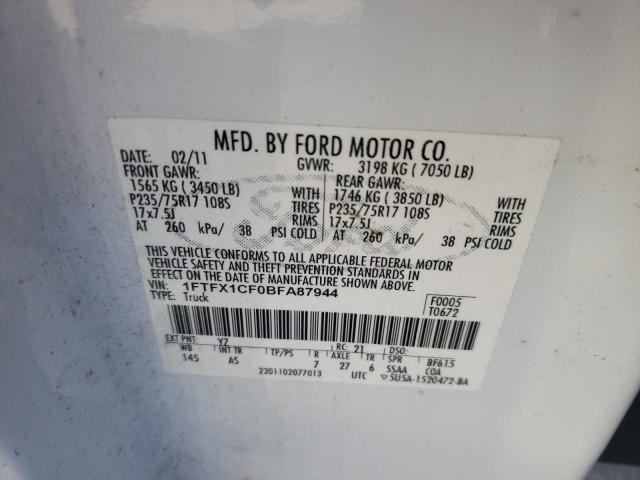 Photo 10 from auction – 2011 FORD F150 SUPER with VIN 1FTFX1CF0BFA87944