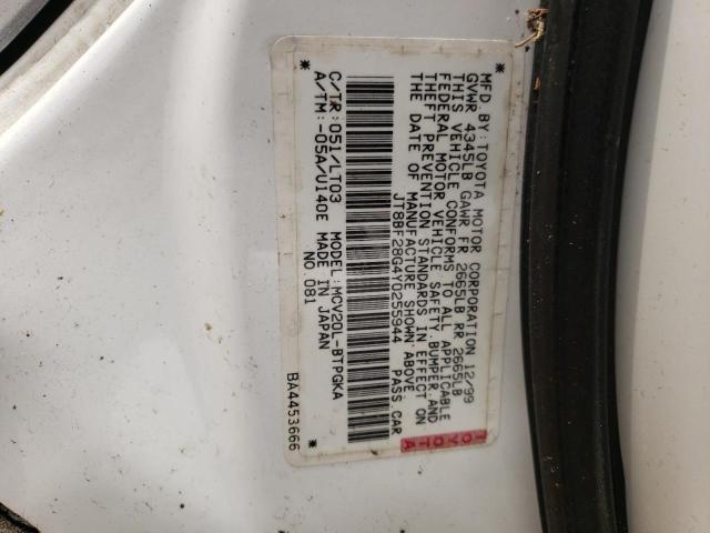 Photo 10 from auction – 2000 LEXUS ES 300 with VIN JT8BF28G4Y0255944