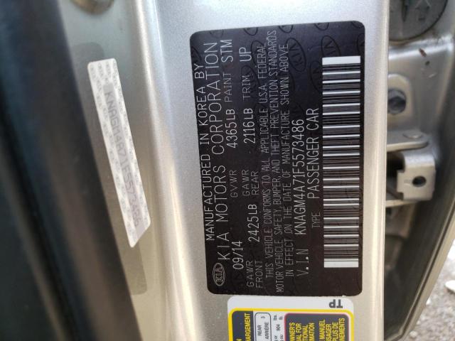 Photo 10 from auction – 2015 KIA OPTIMA LX with VIN KNAGM4A71F5573486