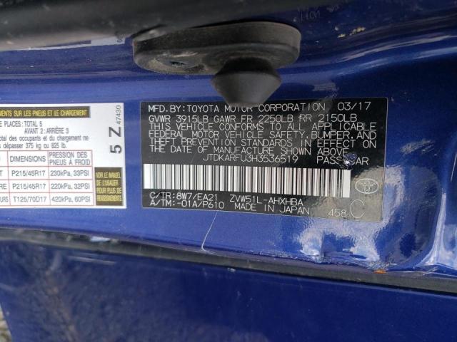 Photo 10 from auction – 2017 TOYOTA PRIUS with VIN JTDKARFU3H3536519