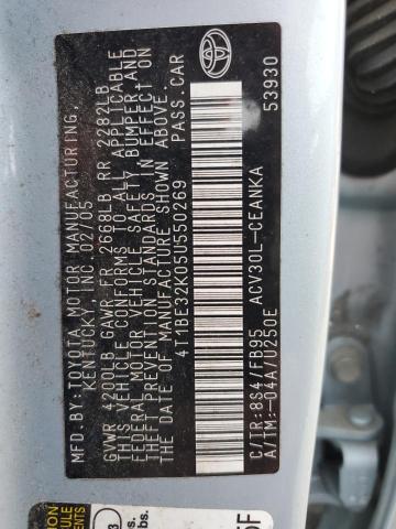 Photo 10 from auction – 2005 TOYOTA CAMRY with VIN 4T1BE32K05U550269