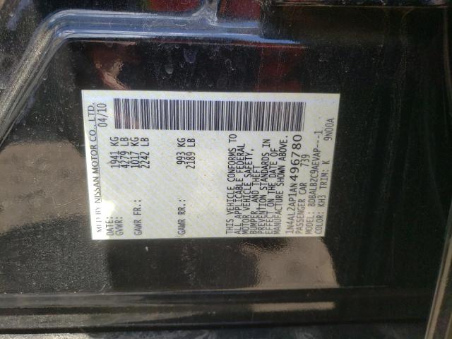 Photo 10 from auction – 2010 NISSAN ALTIMA BAS with VIN 1N4AL2AP1AN496780