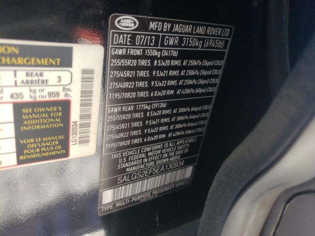 Photo 10 from auction – 2014 LAND ROVER RANGE ROVE with VIN SALGS2EF5EA130934