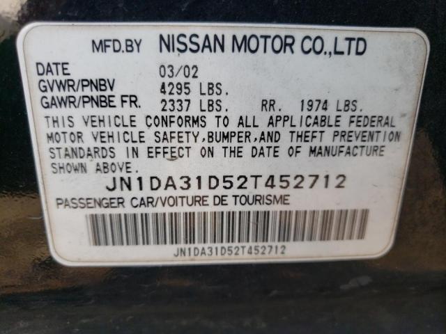 Photo 10 from auction – 2002 NISSAN MAXIMA GLE with VIN JN1DA31D52T452712