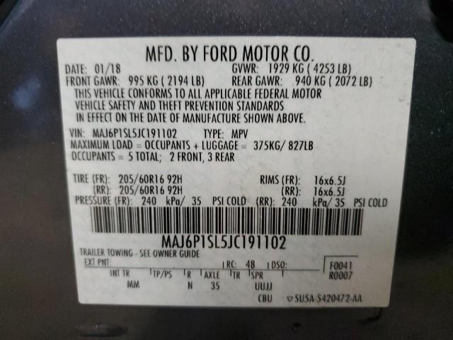 Photo 10 from auction – 2018 FORD ECOSPORT S with VIN MAJ6P1SL5JC191102