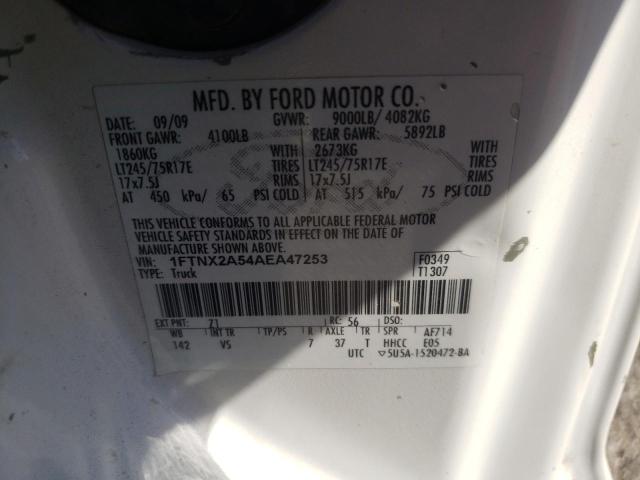 Photo 10 from auction – 2010 FORD F250 SUPER with VIN 1FTNX2A54AEA47253