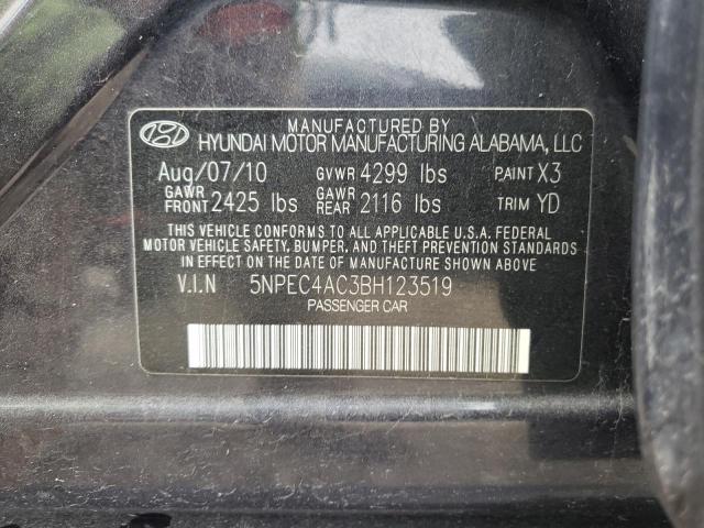 Photo 10 from auction – 2011 HYUNDAI SONATA SE with VIN 5NPEC4AC3BH123519