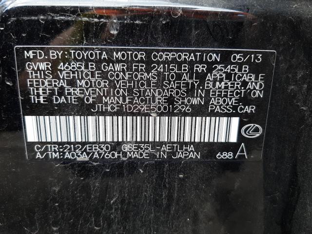 Photo 10 from auction – 2014 LEXUS IS 250 with VIN JTHCF1D29E5001296