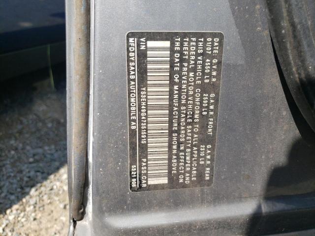 Photo 10 from auction – 2007 SAAB 9-5 AERO with VIN YS3EH49G473515915