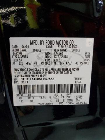 Photo 10 from auction – 2005 FORD F150 with VIN 1FTPX14585FB57558