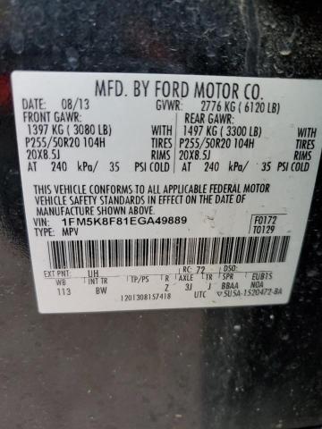 Photo 10 from auction – 2014 FORD EXPLORER L with VIN 1FM5K8F81EGA49889