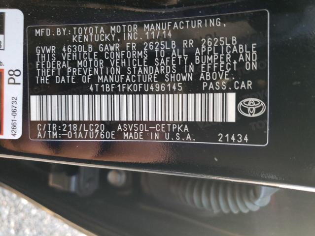 Photo 10 from auction – 2015 TOYOTA CAMRY LE with VIN 4T1BF1FK0FU496145