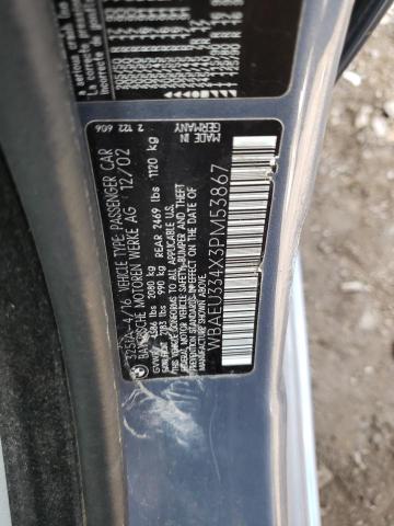 Photo 10 from auction – 2003 BMW 325 XI with VIN WBAEU334X3PM53867