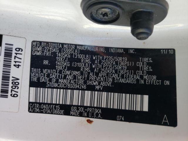 Photo 10 from auction – 2011 TOYOTA SIENNA SPO with VIN 5TDXK3DC7BS094246