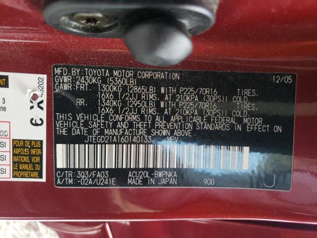 Photo 10 from auction – 2006 TOYOTA HIGHLANDER with VIN JTEGD21A160140133