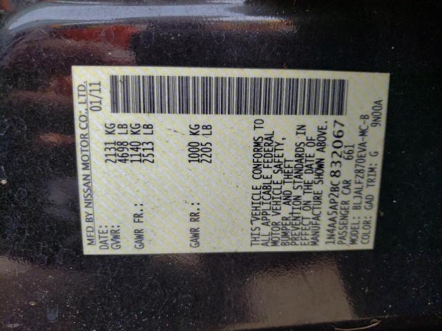 Photo 10 from auction – 2011 NISSAN MAXIMA S with VIN 1N4AA5AP2BC832067