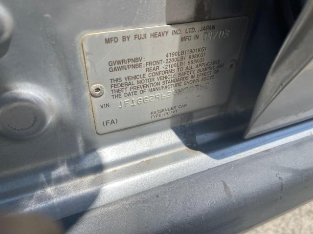 Photo 10 from auction – 2004 SUBARU IMPREZA WR with VIN JF1GG29634H807624