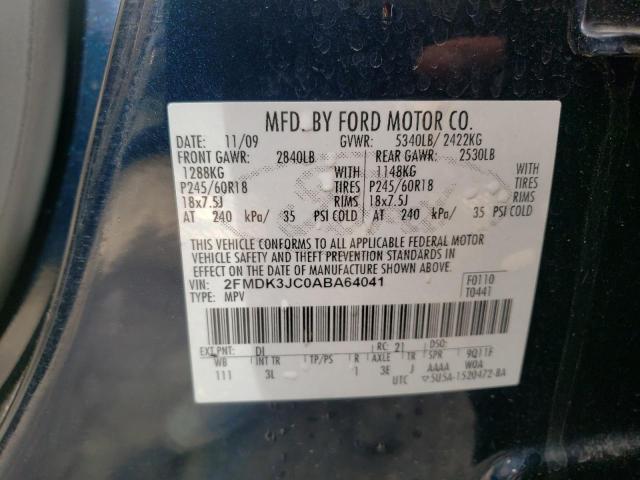 Photo 10 from auction – 2010 FORD EDGE SEL with VIN 2FMDK3JC0ABA64041