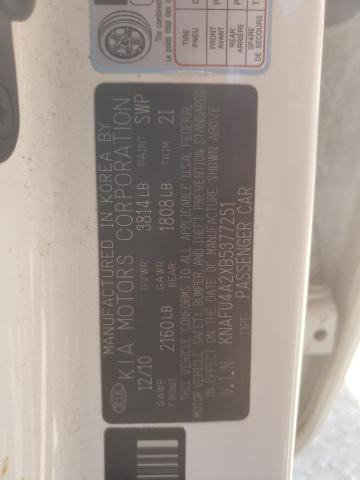 Photo 10 from auction – 2011 KIA FORTE EX with VIN KNAFU4A2XB5377251