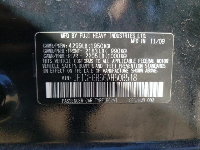Photo 10 from auction – 2010 SUBARU IMPREZA 2. with VIN JF1GE6B66AH508518