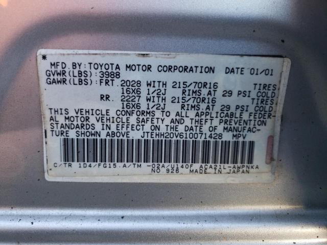 Photo 10 from auction – 2001 TOYOTA RAV4 with VIN JTEHH20V610071428