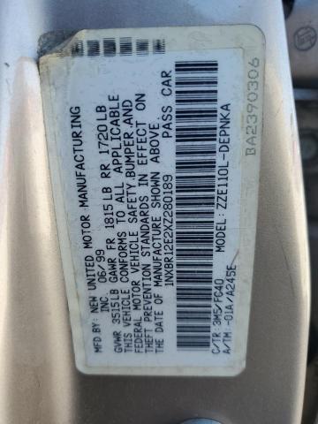 Photo 10 from auction – 1999 TOYOTA COROLLA VE with VIN 1NXBR12E2XZ280189